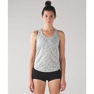 LULULEMON Women’s Black White Tiger Space Dye Tie It Up Singlet Tank Top Size 10